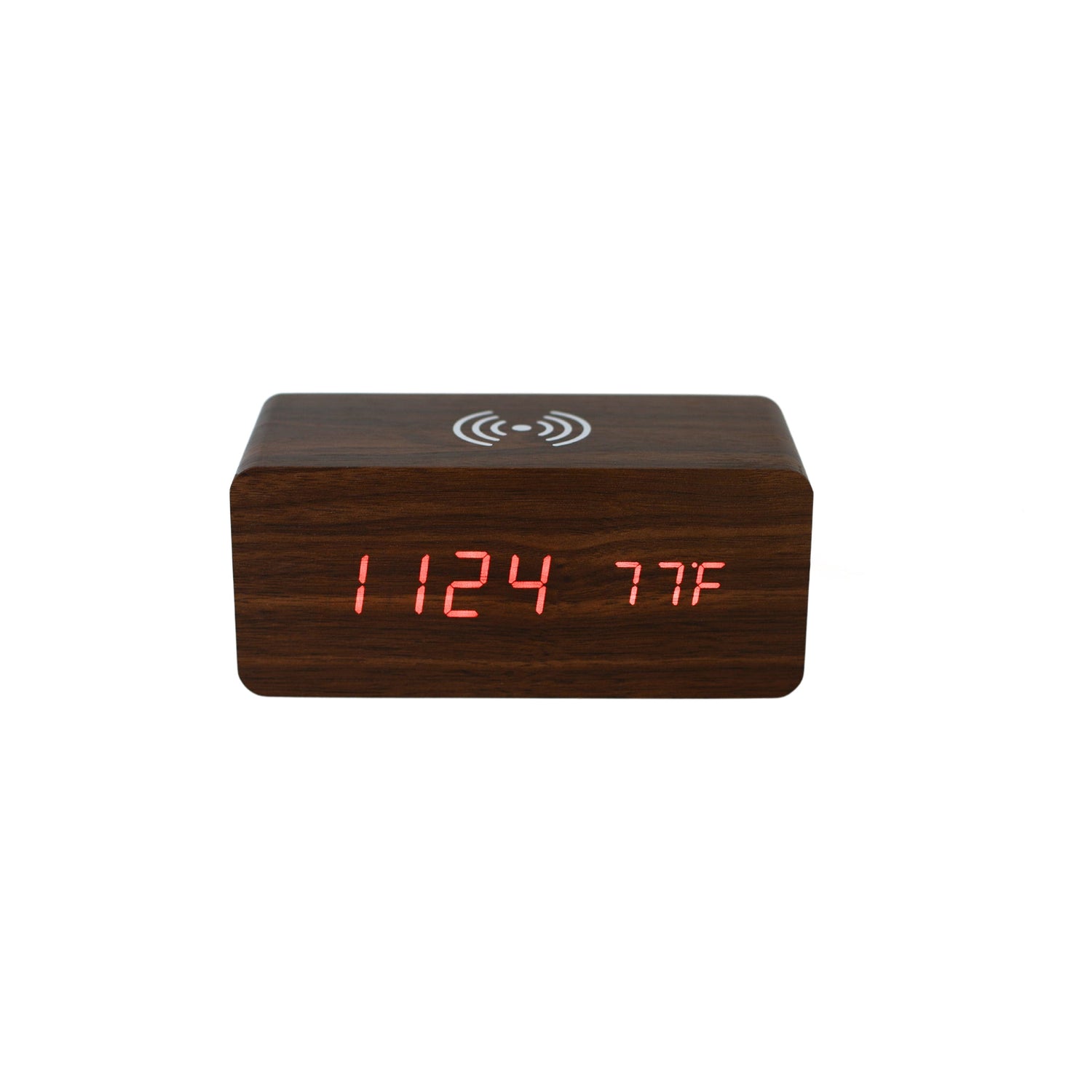 Walnut Wireless Phone Charger/Digital Clock-1