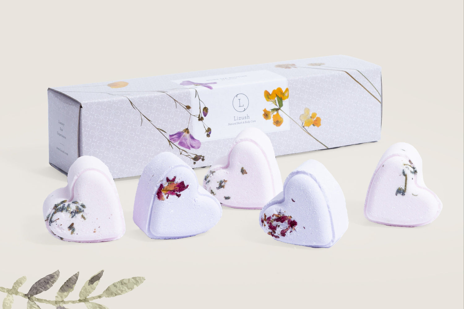 Valentine's Day best Bath Bombs Gift - Lavender  - a Set of 5 Heart Shaped Gift box-2