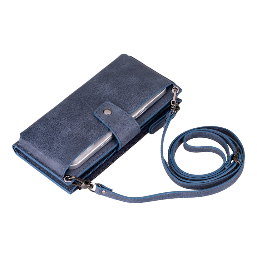 Kaycee Leather Women's Cell Phone Wallet with Strap-10