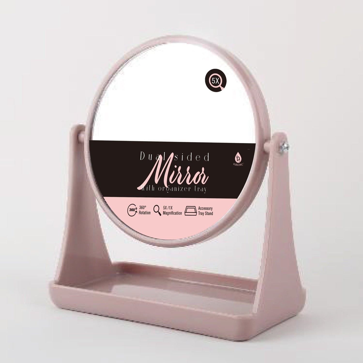 Dual Side Mirror With Organizer Tray-1
