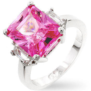 Pink Triplet Engagement Ring-0
