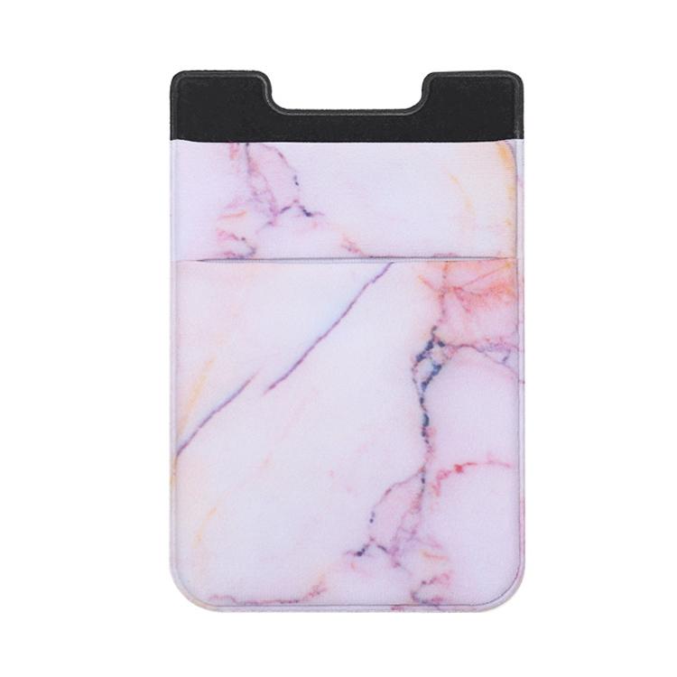 NNEDSZ Marble Road Stretch Phone Card Holder Sticky Clip - Pink-0