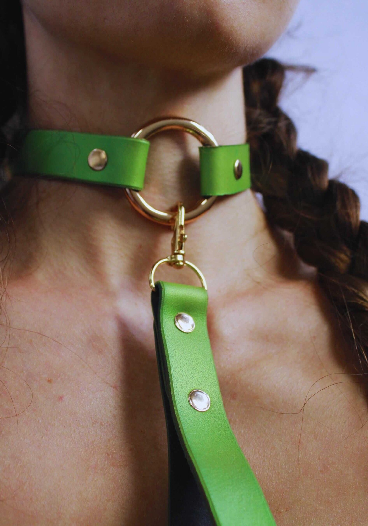 Leather Choker | Submissive Day Collar Set  Discreet BDSM Jewelry Gift-0