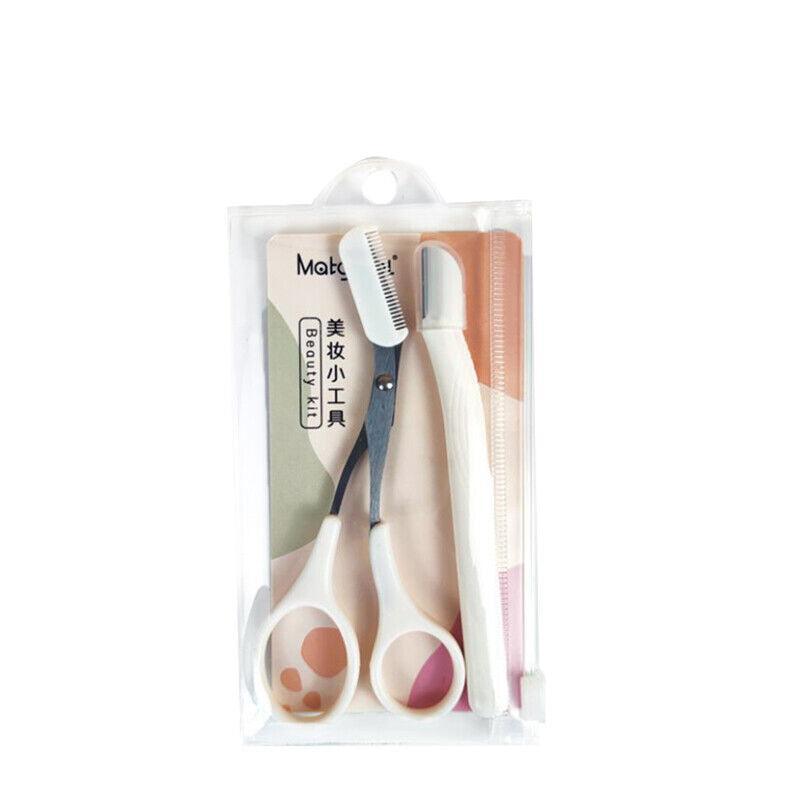 Eyebrow Scissors with Comb Stainless Steel Makeup Trimmer Beauty Tool 3 Colours-10